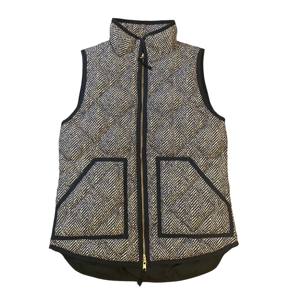 J Crew Herringbone Puffer Vest